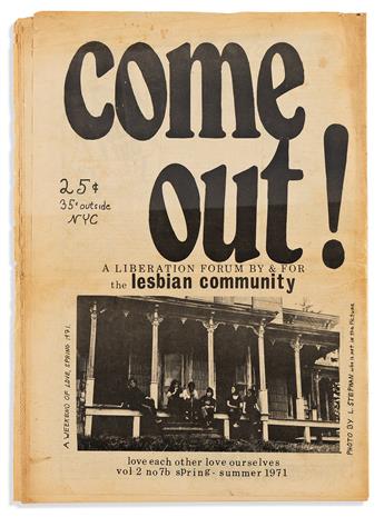 (PERIODICALS.) An issue of Come Out: A Liberation Forum for the Gay Community.